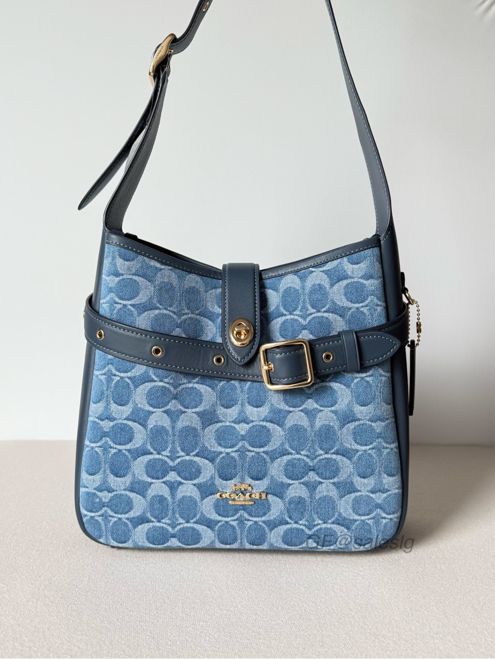 NWT Coach Hadley Convertible Crossbody Bag In Signature Denim Blue CDB98